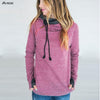 FANALA Women Hoodies Sweatshirt Long Sleeve Patchwork Slim Pullovers