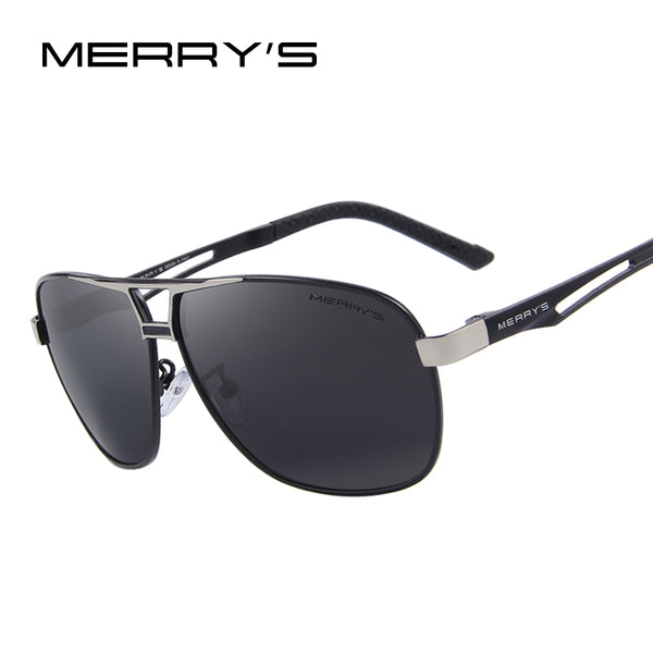 MERRY'S Men Classic Polarized Rectangle Sun glasses HD Polarized Aluminum Driving Sun glasses S'8758