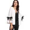 SHEIN Girls Elegant Coat Blazer Women Bow Slit Bell Sleeve Textured Blazer